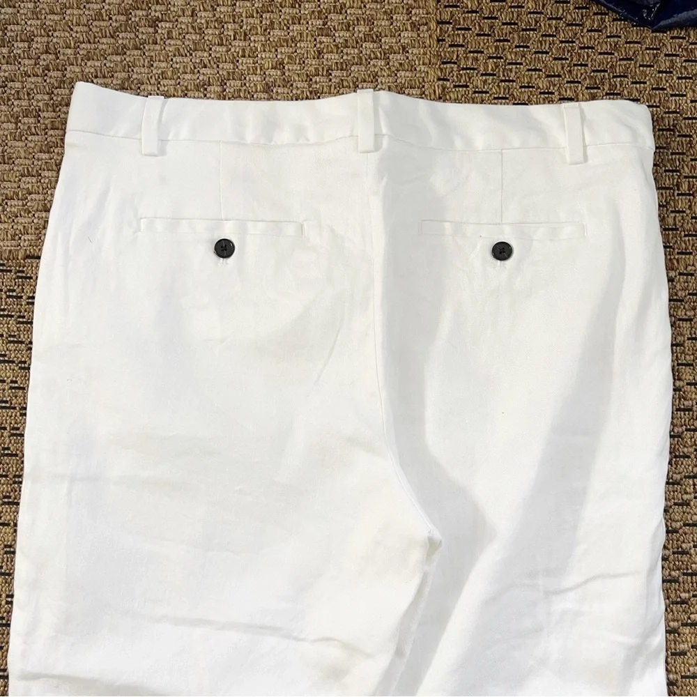 Banana Republic Avery White Linen Blend Pants Women’s Size 14